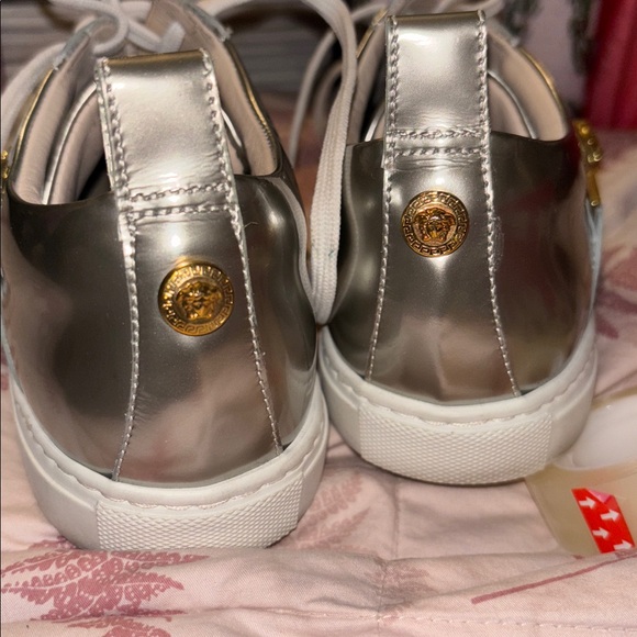 Versace Shiny Silver Women's Sneakers - Picture 8 of 8